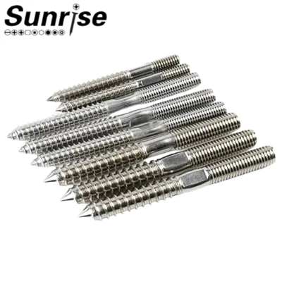 Mèb fikse bwa Threaded Stud Tapping doub fen goujon vis